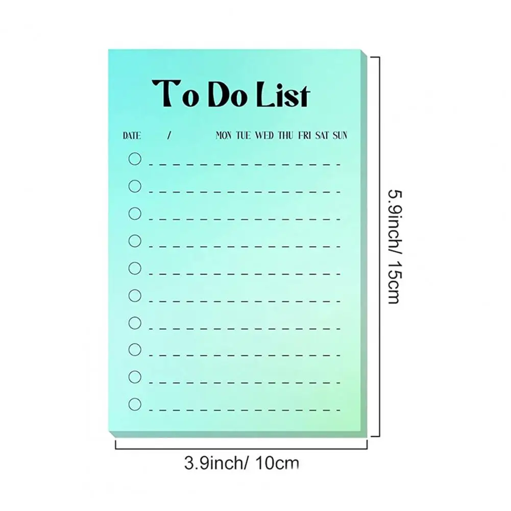 8Pcs Daily To-Do List for Fridge Gradient Color Time Schedule Sticky Notepad Reminder Neon Colors Sticky Notes Grocery List
