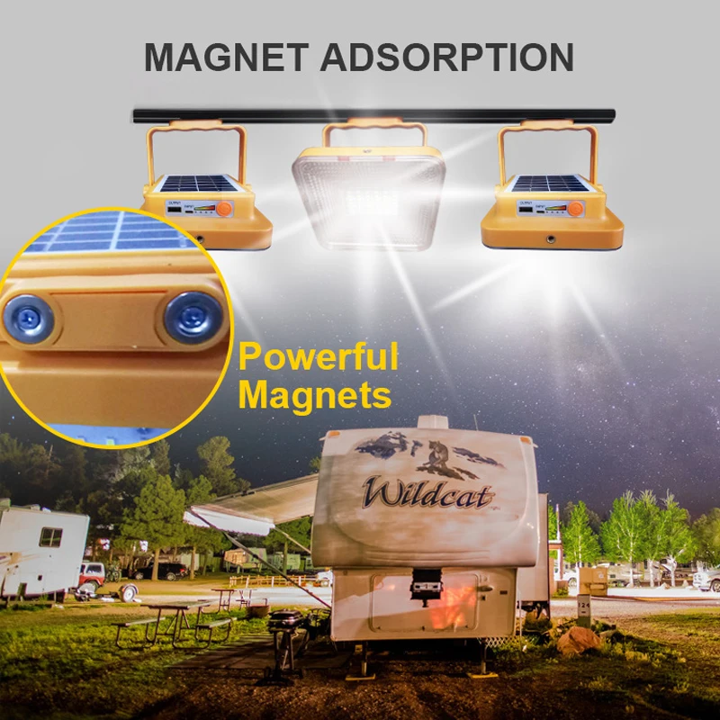 Lamp IP66 Portable Rechargeable LED Emergency Working Light Smart Solar Flood Light for Working Fishing Camping