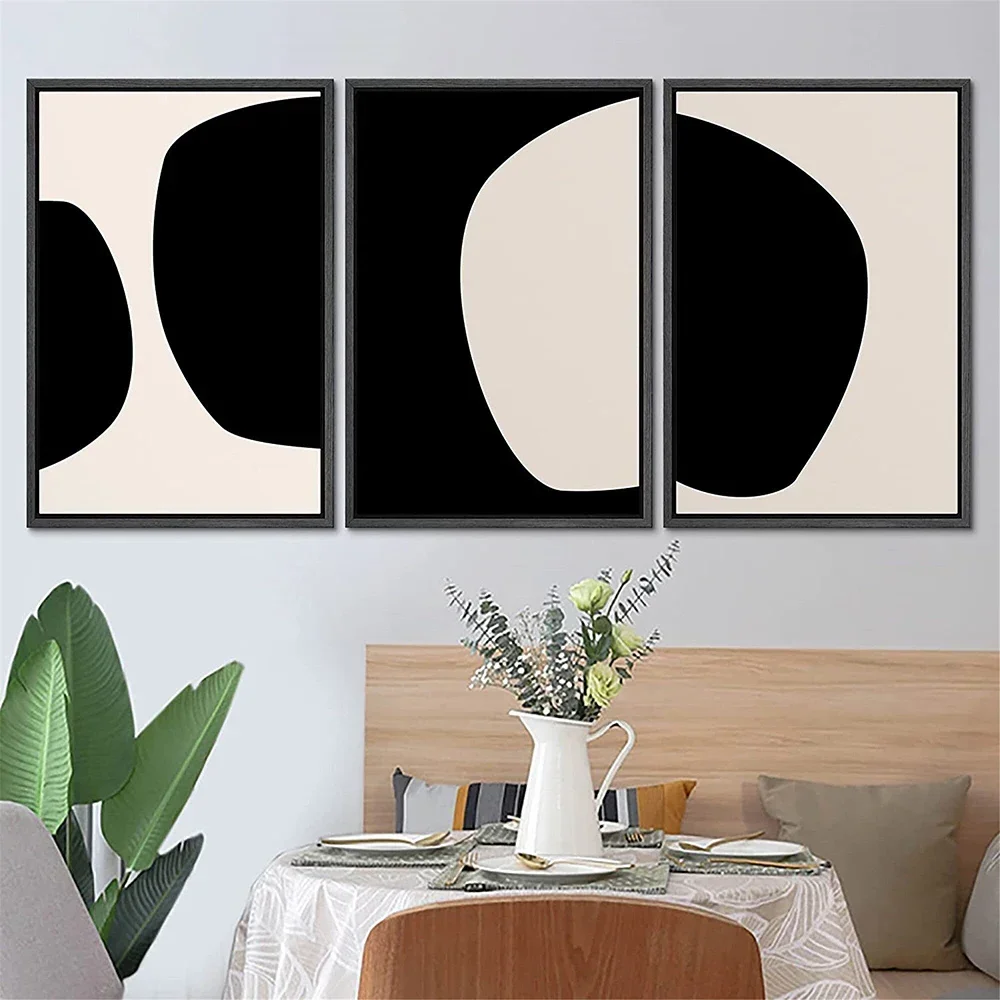 Modern Abstract Wall Art Mid Century Geometric Black Arches HD Canvas Print Poster Home Living Room Bedroom Decoration
