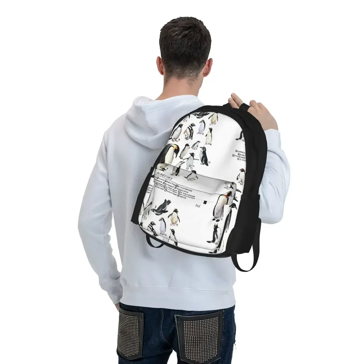 Przezroczyste pingwiny! Plecaki Chłopcy Dziewczęta Tornistry Uczniowskie Torby Szkolne Kreskówkowe Dziecięce Plecaki Plecak na Laptopa Torba na Ramię