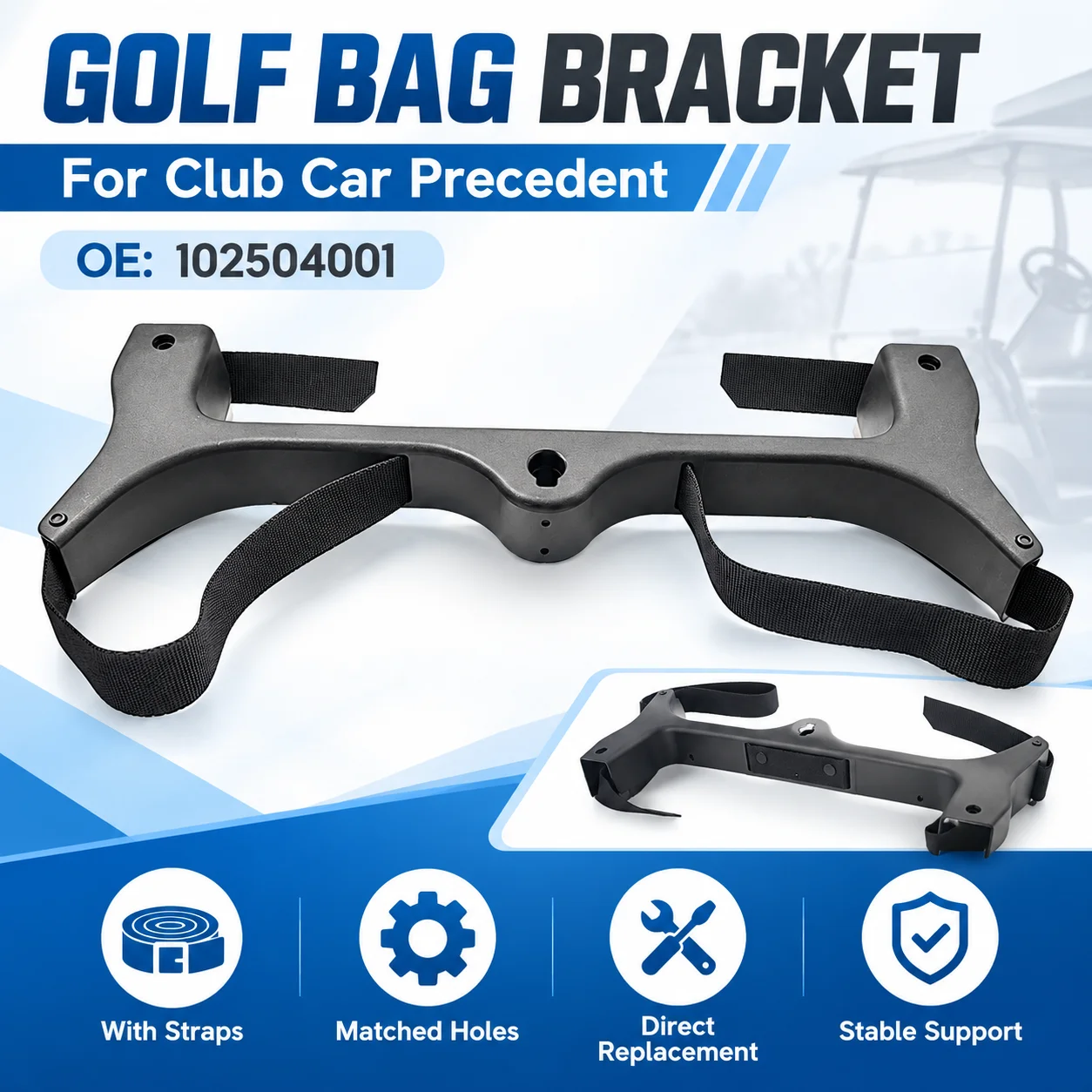 support-pour-sac-de-golf-pour-voiturette-de-golf-clubcar-precedent-avec-sangle-oem-102504001