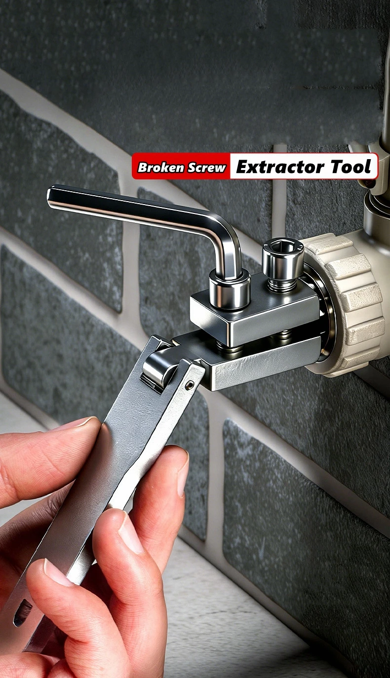 Broken Pipe Extractor Tool 4/6 Points Carbon Steel Easy Out Broken Screw Plumbing Tool For Bathroom Repair Basement Laundry Room