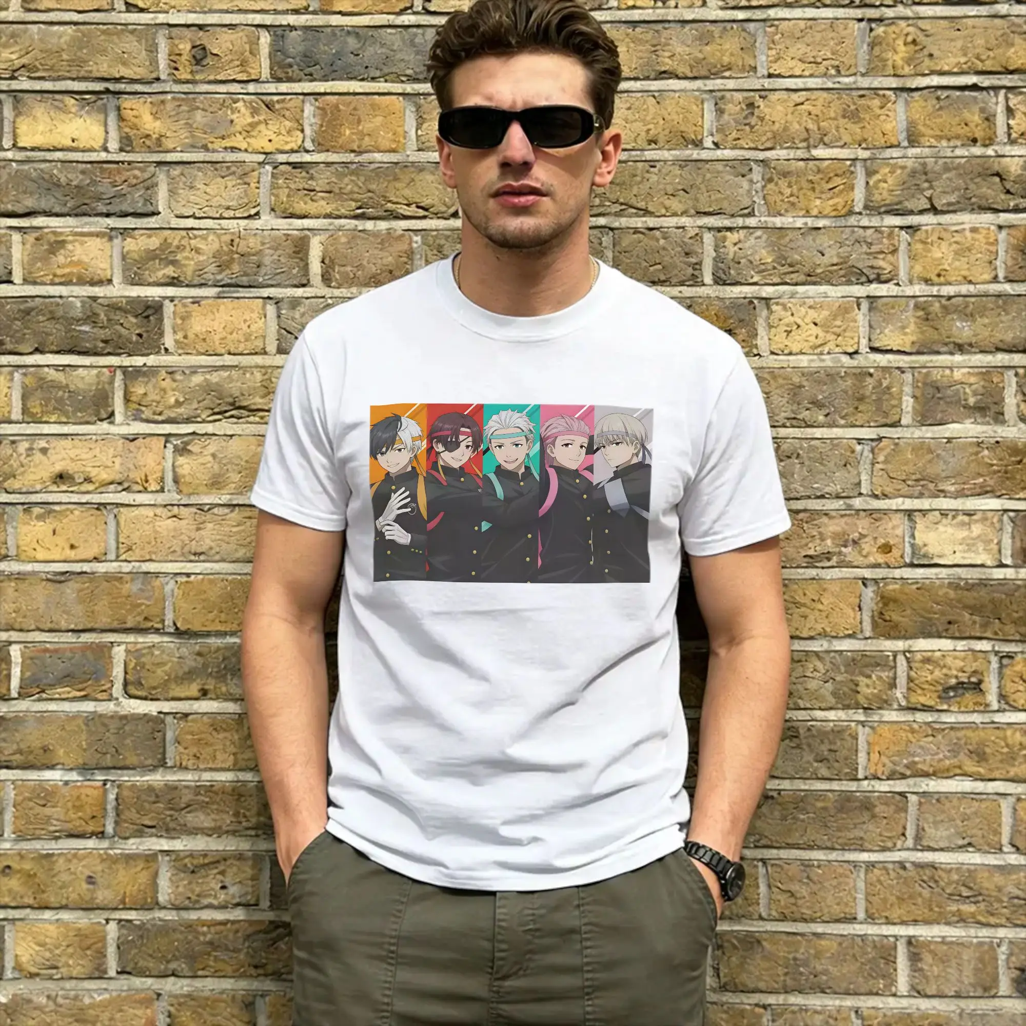 Leisure Ren Kaji T-Shirt for Men Crewneck Cotton T Shirts Wind Breaker Short Sleeve Tees Gift Clothes