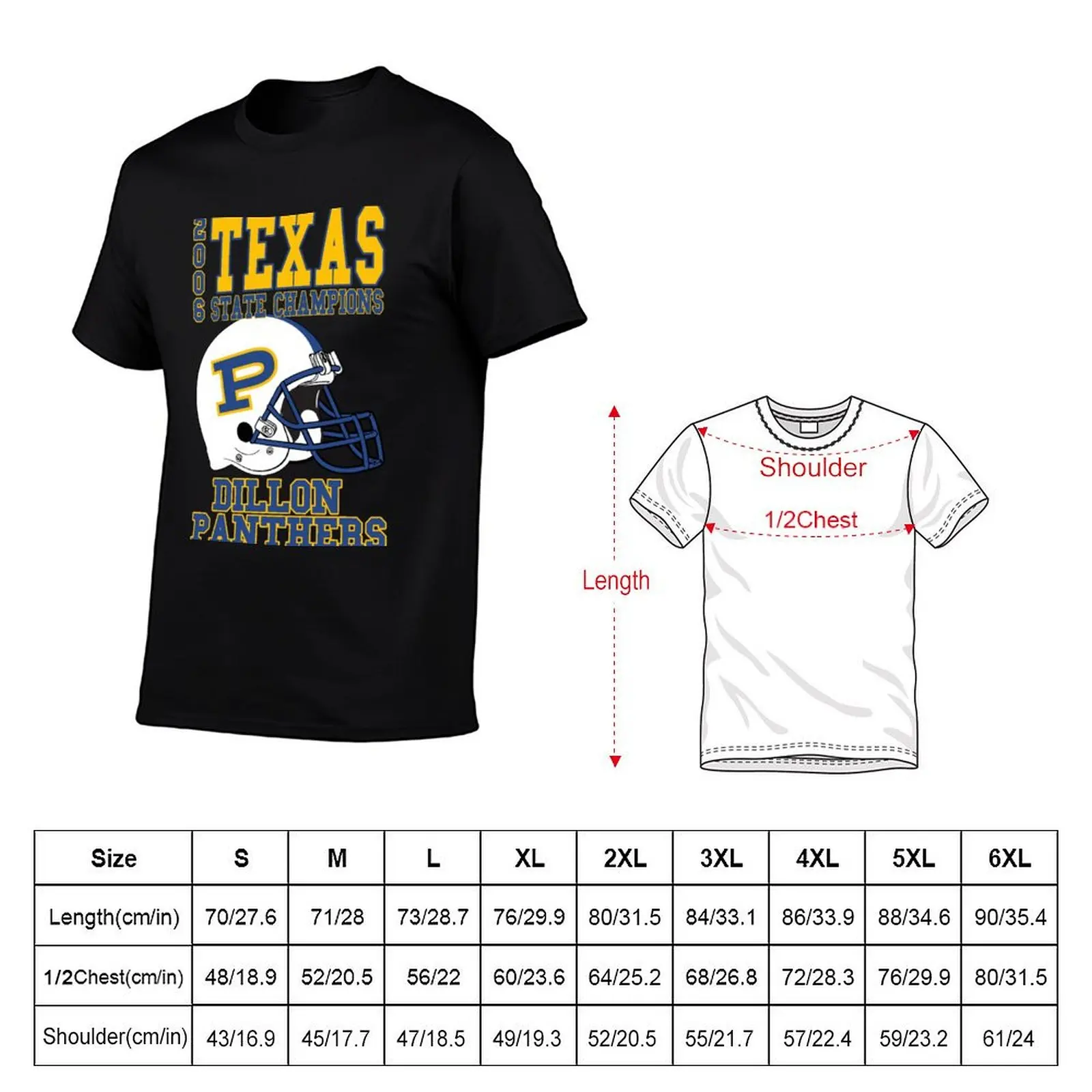 Dillon Panthers State Champs T-Shirt oversized graphic tee shirts graphic custom shirt customizeds Short sleeve tee men