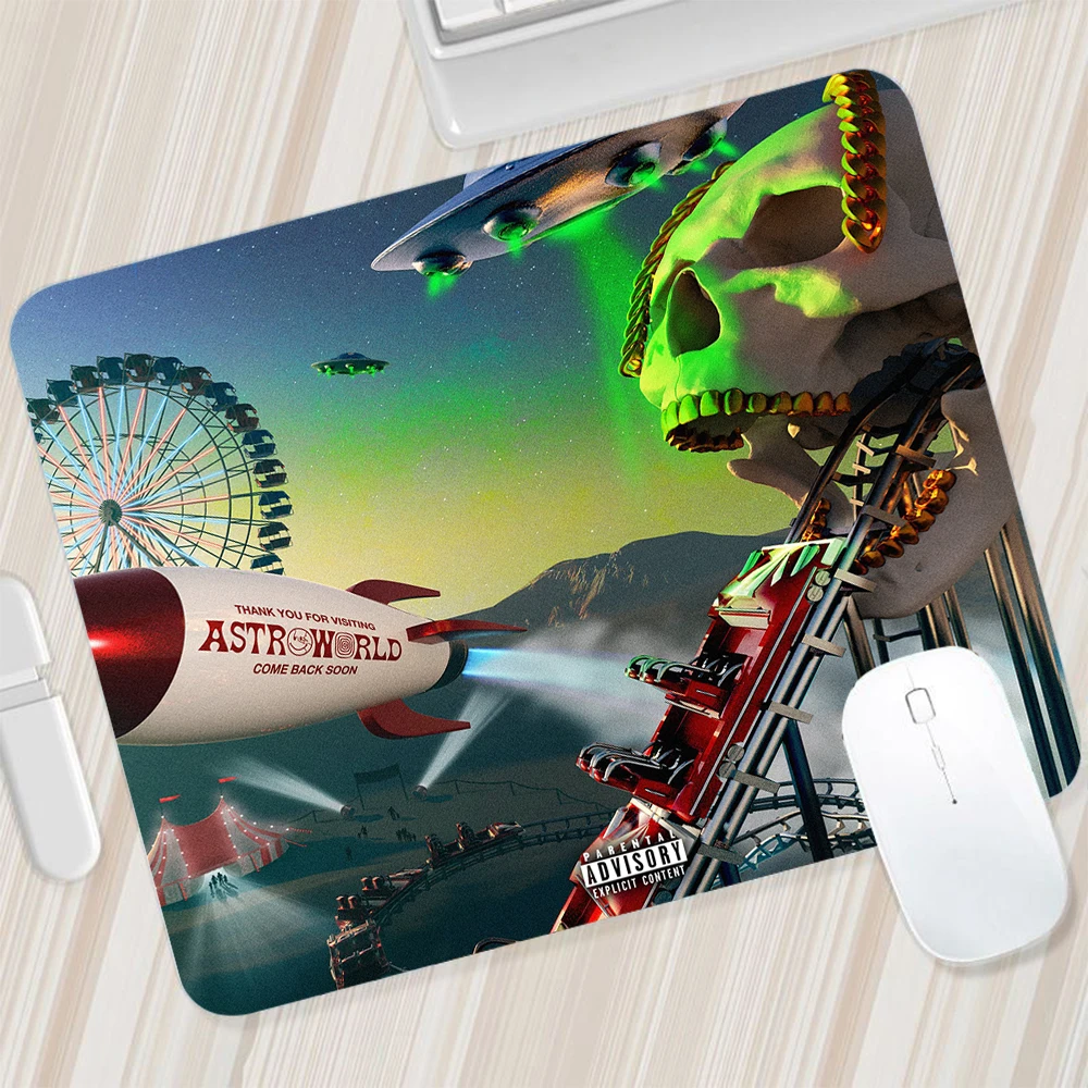 Travis Scott Astroworld Small Mouse Pad Gaming Mousepad PC Gamer Mouse Mat XXL Computer Office Pad Laptop Keyboard Mat Desk Pad