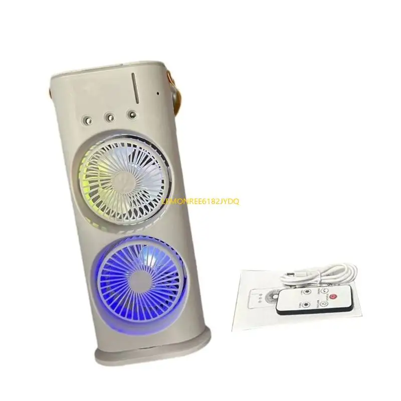 M7DF USB แบบชาร์จไฟได้ Double Head Desk Fan Energy Energy Saving Camping Fan Travel Fan Travel Fan Travel Texture Texture