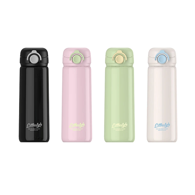 

1pc 440ml/14.9oz Premium 304 Stainless Steel Insulated Water Bottle - Durable, Leak-Proof, Simple Fashion Bounce Lid Cup with Wi