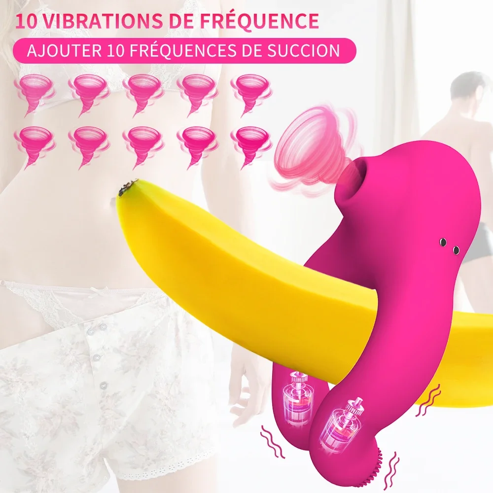 Vibrador de sucção para casal, Anel de pênis, Otário do clitóris, Anel do galo, Produtos adultos, Massageador do escroto, Brinquedos Sexuais, 10 Freqüência, Sex Shop