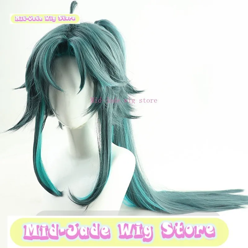 

Genshin influences Xiao Cosplay wig anime game role-playing synthetic heat resistant wig long version anti curling Halloween Wig