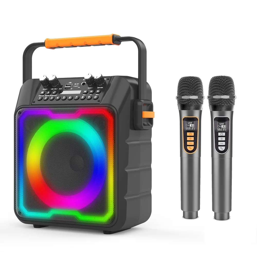Najlepiej sprzedający się nowy głośnik karaoke AMZ z 2 mikrofonami, przenośny głośnik Bluetooth na imprezy na zewnątrz, urządzenie do karaoke BlueTooth