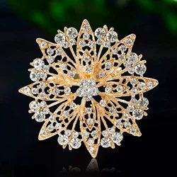 Rhinestone Flower Brooches for Women Unisex Botanical Pins Event Party Backpack Decoration Clothes Accessories