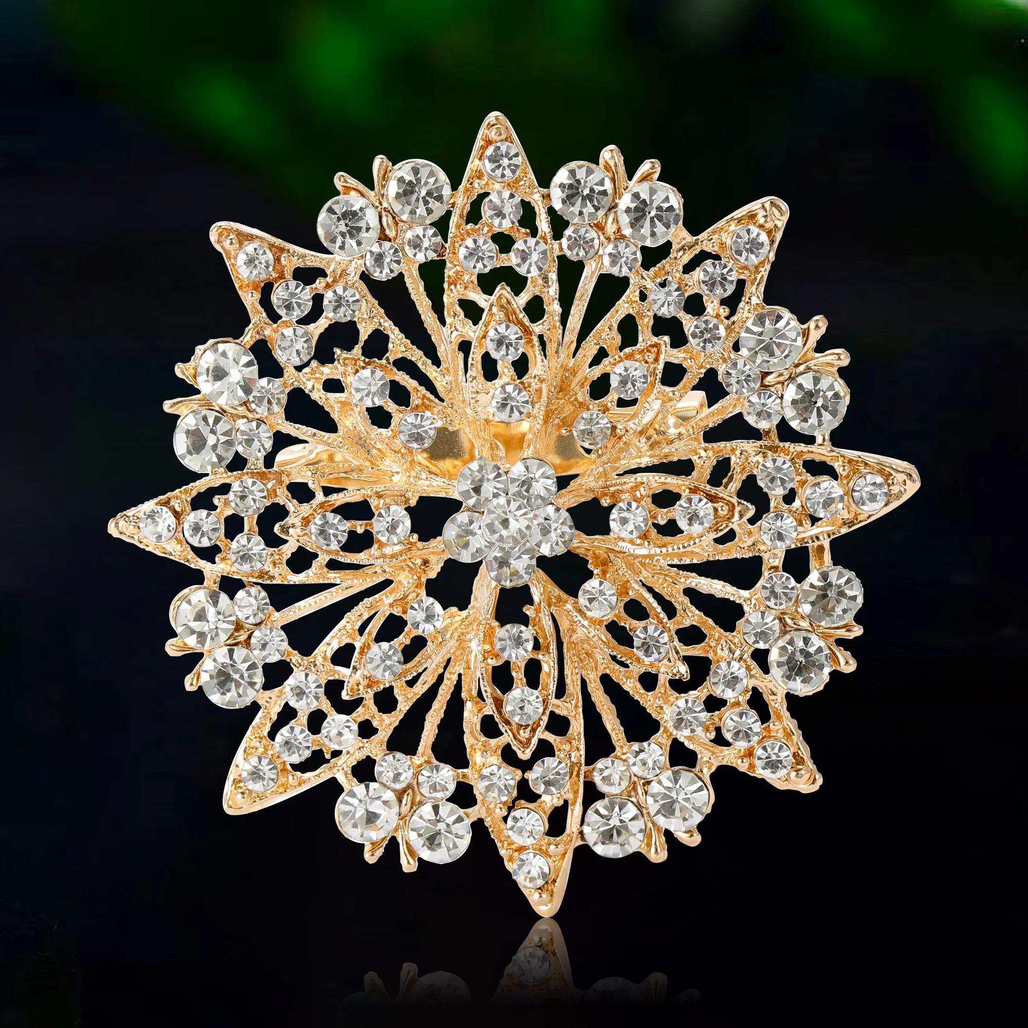 Rhinestone Flower Brooches for Women Unisex Botanical Pins Event Party Backpack Decoration Clothes Accessories