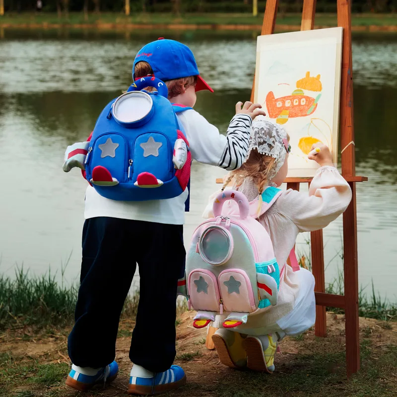 حقيبة ظهر صاروخية فاخرة للأولاد مقاومة للماء وخفيفة الوزن للأطفال حقيبة مدرسية لرياض الأطفال للسفر mochilas escolares #5