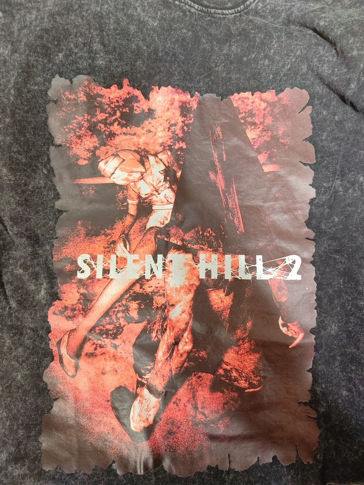 Рубашка Silent Hill 2 — медсестра с пузырьковой головой пирамиды — 2xl — стирка черного камня, эстетичная мужская дизайнерская одежда