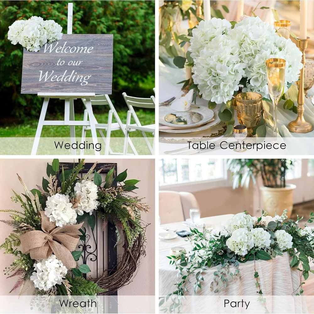 

6Pcs Artificial Flowers Fake Silk Hydrangea Bridal Bouqurt Wedding Decoration Home Room Table Accessories Garden Festival Cheap