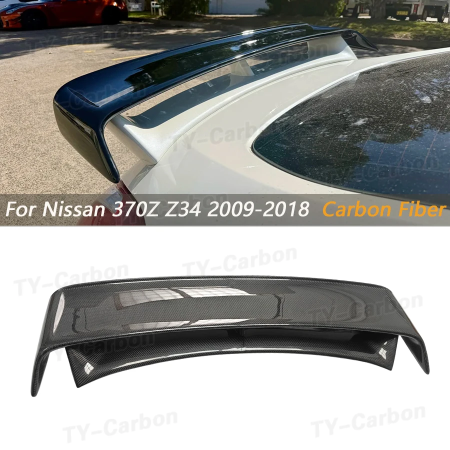 Real Carbon Fiber Rear Spoiler Wing for Nissan 370Z Z34 2009-2020 Rear Trunk Spoiler Car Styling NS Style Accessories FRP