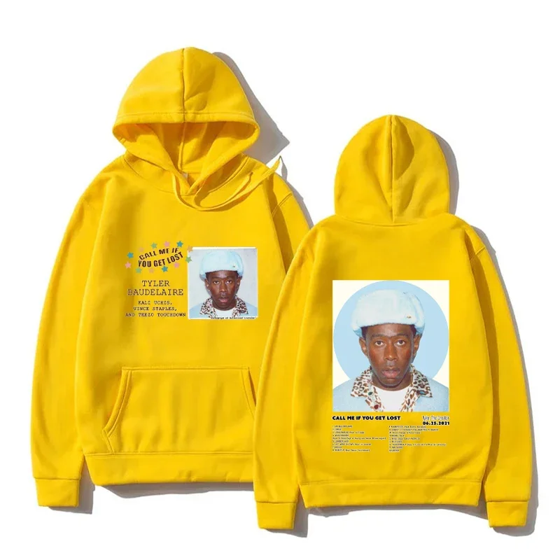 Tyler The Creator Hooded Sweatshirt Call Me If You're Lost Travel Print Men's Women's Hoodie Trendy Street Hip Hop Sweatshirt