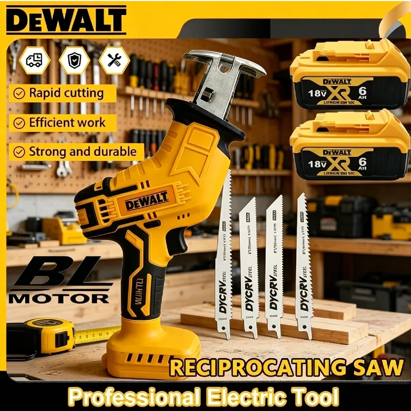 

Dewalt 2800RPM Cordless Reciprocating Saw Brushless Electric Saw Multifunctional Metal Wood Pipe Cutting Saw Power Tool 20V