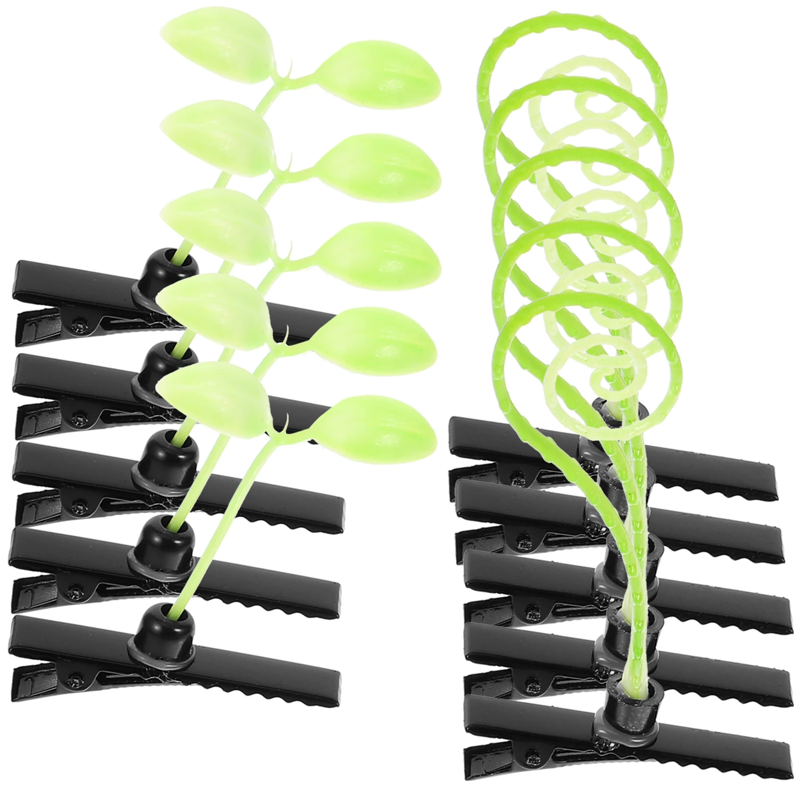 

40pcs Hair Plant Sprout Curly Grass Light Green Accessories Women Girls Teen Girls Hair Accessories Fashion Durable Plastic