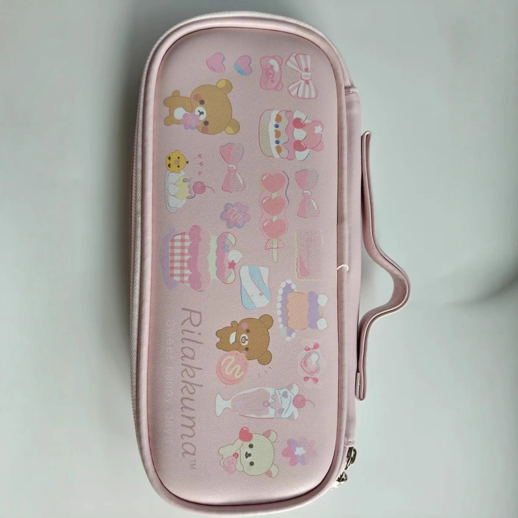 Cute Rilakkuma Bear Cake Kids PU Pencil Bags Children Pen Cases Make up Cosmetic Bags For Women