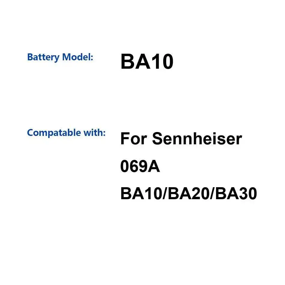 

Аккумулятор для беспроводного микрофонного приемника BA10 1960 мАч для Sennheiser 069A BA20 BA30