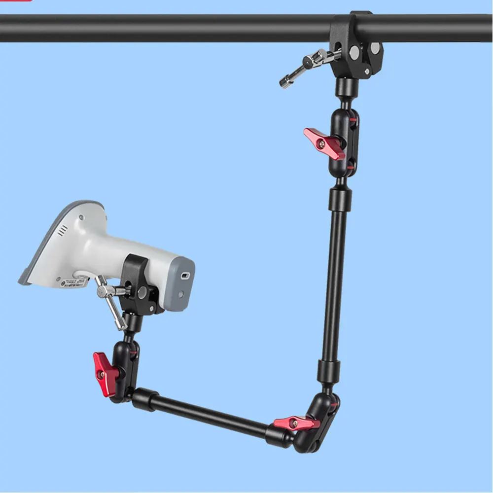 Metal Universal Rotating Mount, 360° Adjustable Clamp for Industrial Equipment, Barcode Scanners, Live Streaming, Camera & PCB