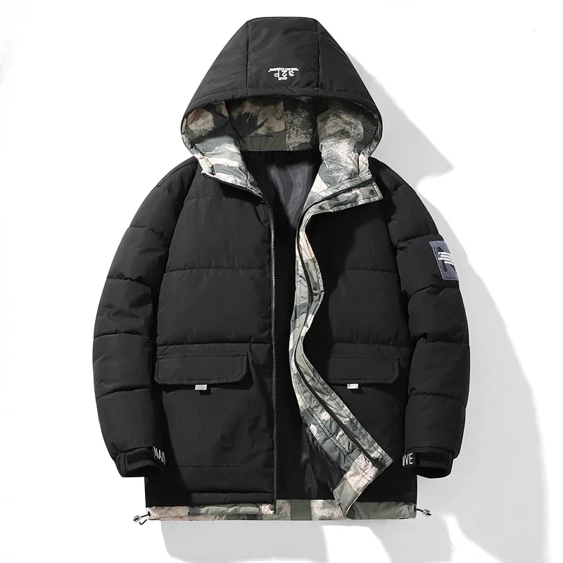 

Overcoats Hooded Men Solid Color Parkas New Hooded Winter Jacket Warm Man Jackets Coats Ourdoor Jackets Male Clothing Men Plus S