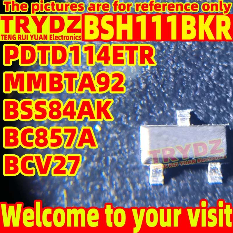 200-20pcs New BC857A BSS84AK MMBTA92 PDTD114ETR BCV27 BSH111BKR SOT-23