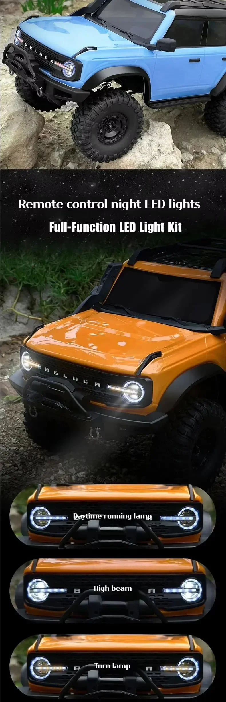 Professional 57CM 2.4G Full Proportional Rock Crawler Rc Climbing Car Rtr Vehicle 1/10 Remote Control 4WD Off-Road Truck Toy Gif