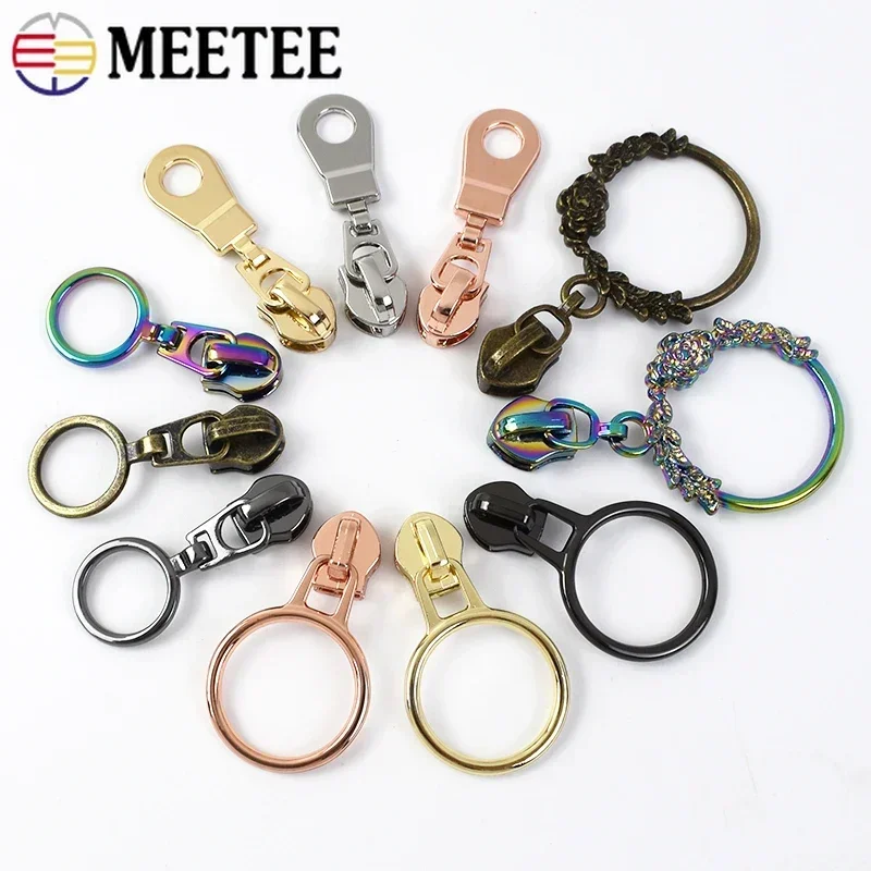 5# Zipper Slider for Nylon Zippers Tape O Ring Zips Pulls Head Decor Shoes Wallet Repair Closure Lock DIY Sewing Accessory