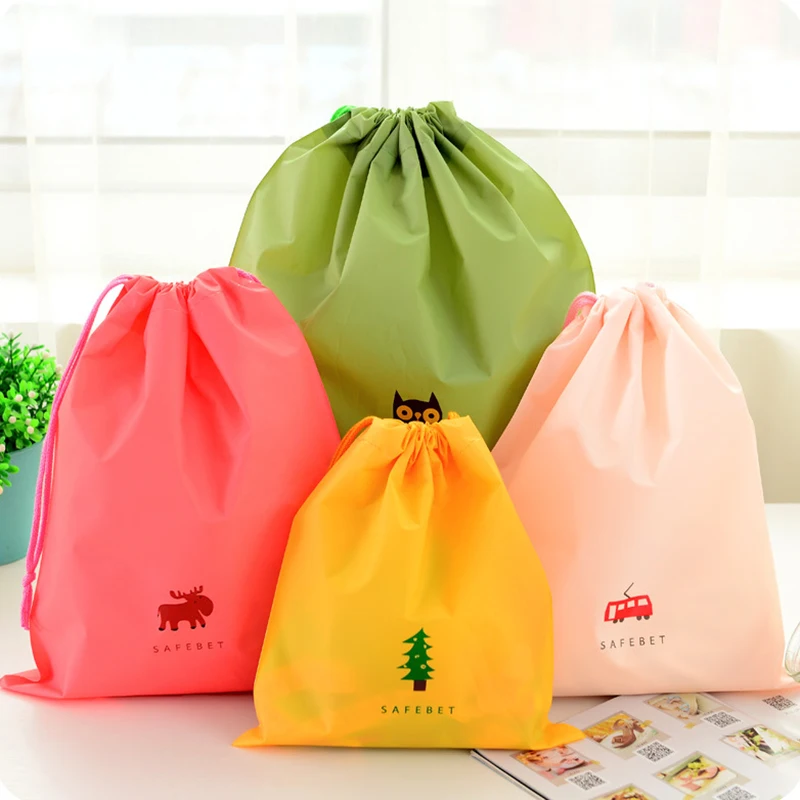 1pc Shoes Drawstring Bags For Trave Cartoon Essential Bags Luggage Organizer Cosmetic Laundry Toiletry Waterproof Pouch