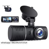 TLCRETE Firstscene 3-Channel Dash Cam with GPS & WiFi 1080p Night Vision Smart Dashboard for Front & Rear IPS Screen