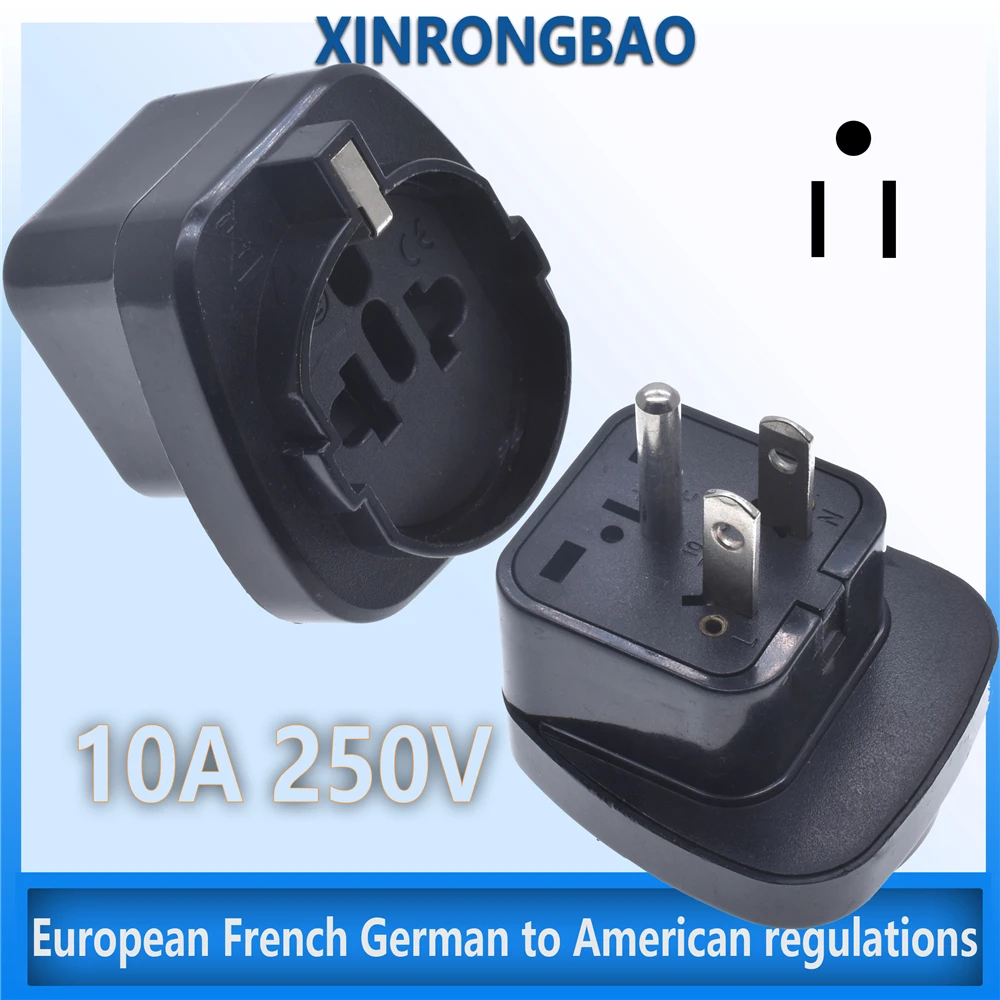 US Adapter 10A Power Socket USA/Taiwan, China/Japan/Thailand Travel Study Abroad Conversion Plug Computer Mobile Phone Charger