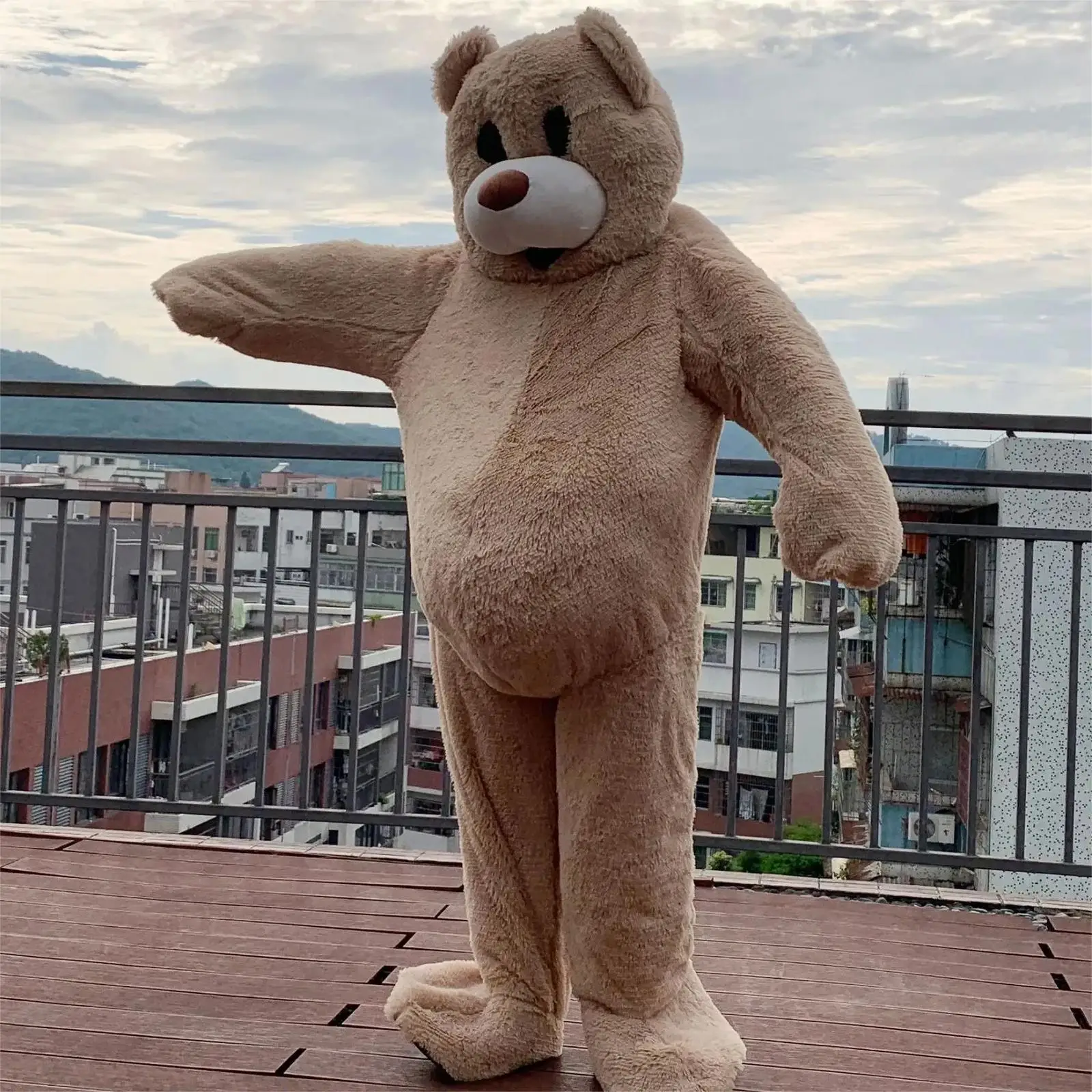 Dancing Bear Mascot Costume Cute Teddy Bear Walk Cartoon Doll Halloween Party Suit For Adult Party Carnival Halloween  Cosplay
