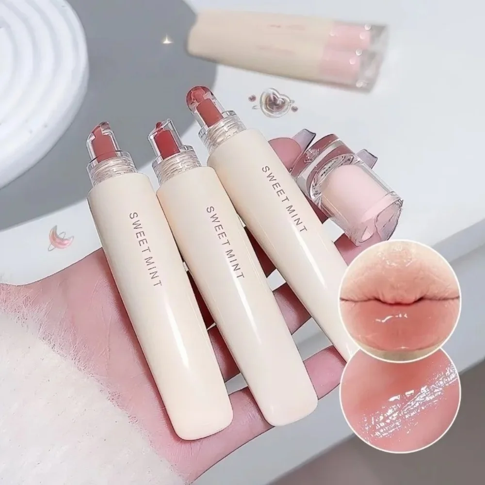 SWEET MINT Jelly Lip Gloss Korean Glass Gloss Mirror Lip Gloss Lipstick Tender Pink Essence Hydrating Lipstick Lip Gloss Makeup