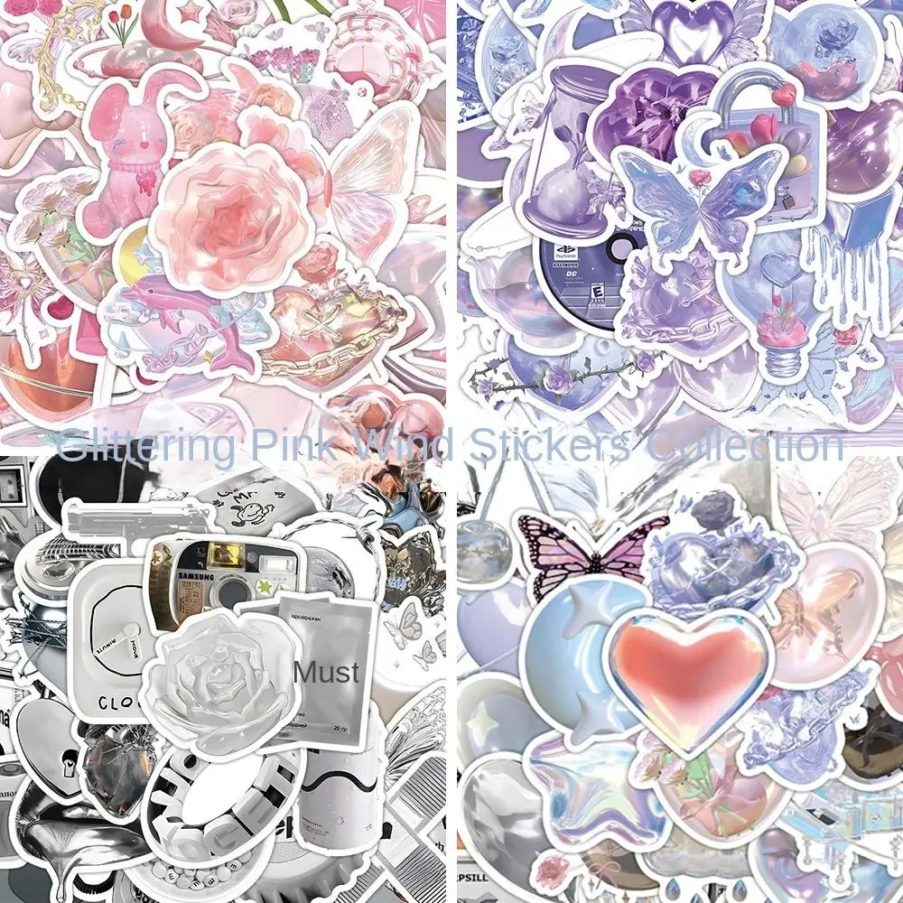 63pcs DIY Crafts Pink Gentle Ballet Sticker Decorative Adhesive Girls Romance Diary Sticker INS Waterproof