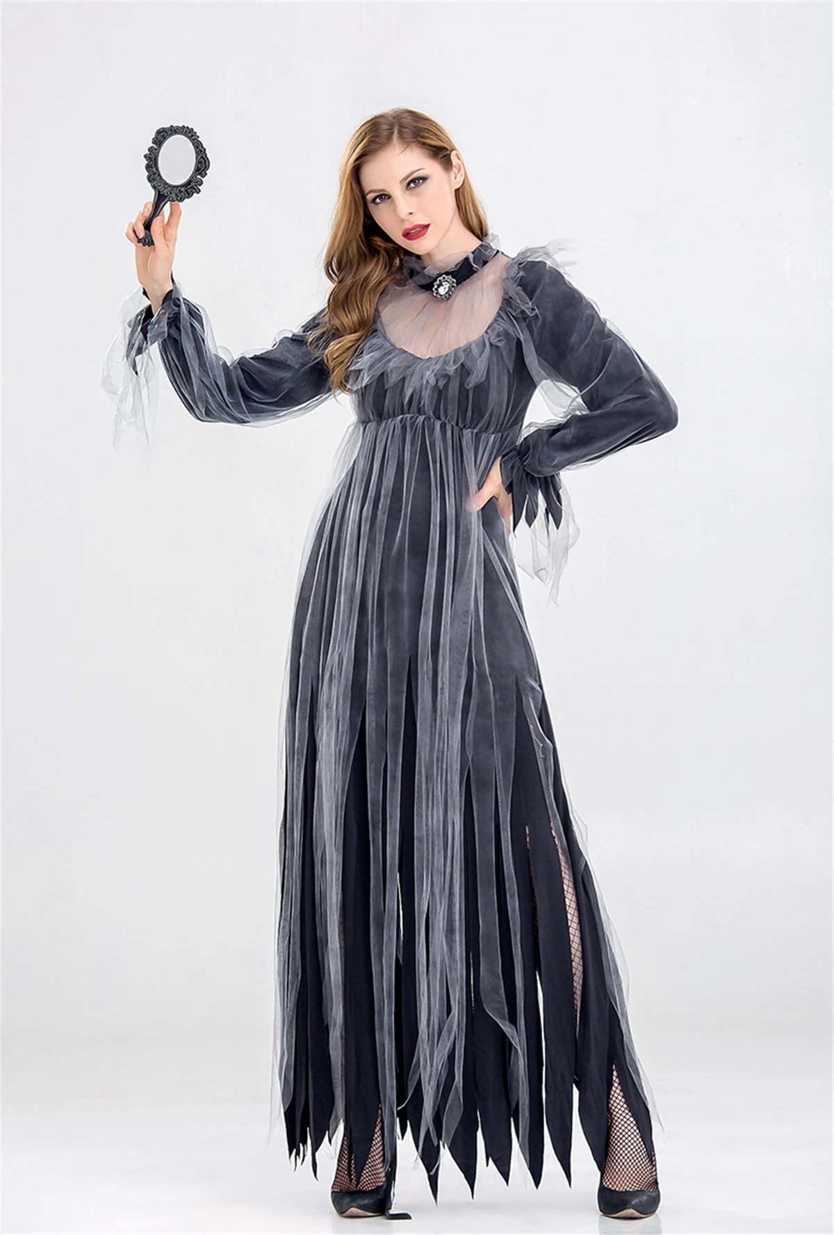 Adult Women Halloween Vampire Ghost Witch Costume Horror Demon Zombie Dress Gown Robe Uniform for Ladies Party Cosplay Outfit