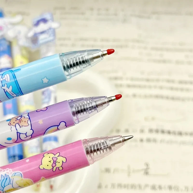 Disney-bolígrafos de gel de dibujos animados de anime, suministros de papelería negros para estudiantes con suministros escolares, herramienta de escritura de oficina, stitch press 0,5