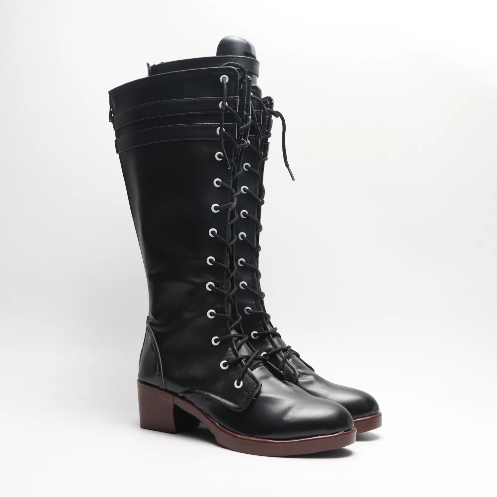 Genshin Impact Lyney Scarpe Cosplay Gioco Anime Halloween Natale Cosplay Stivali neri