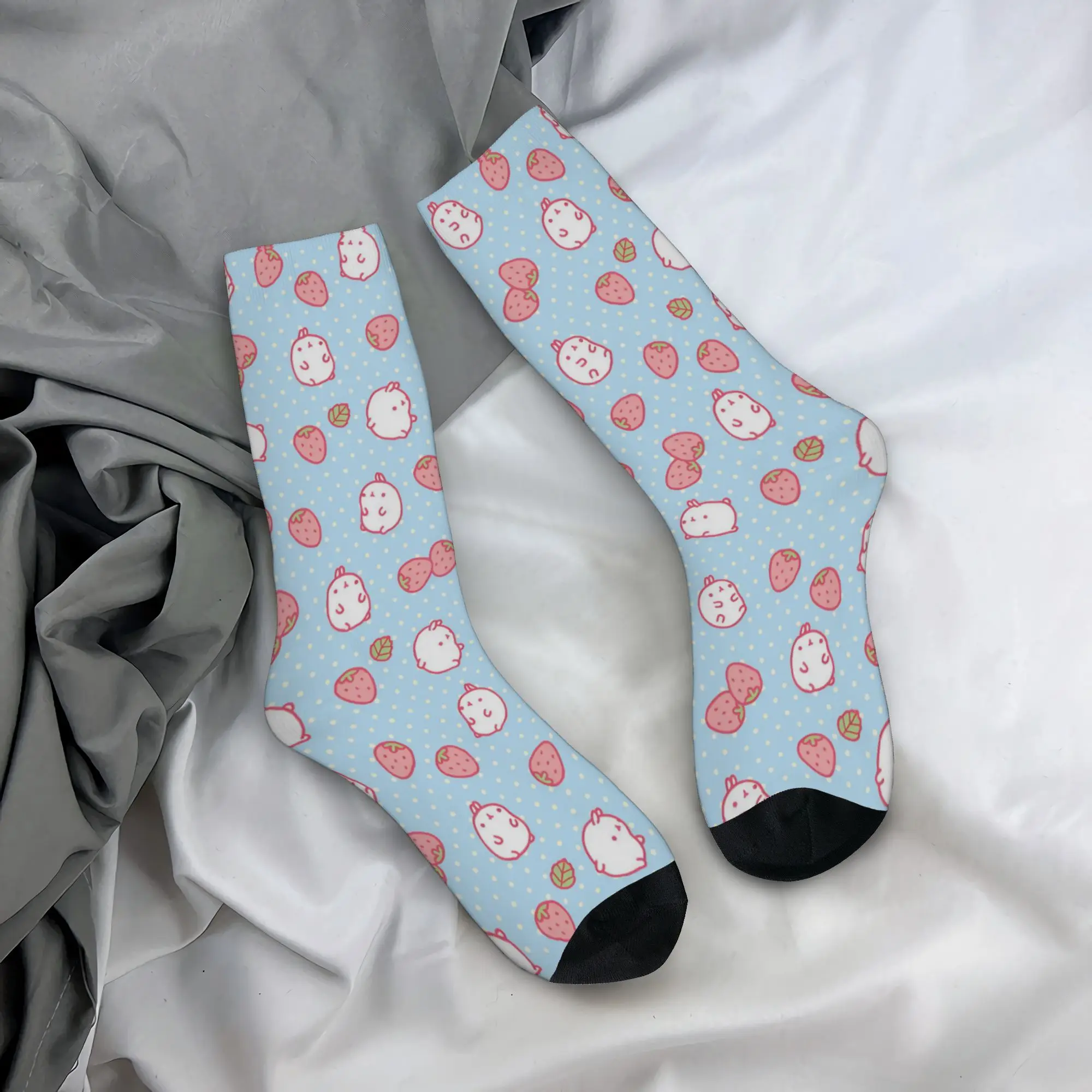 Men Women Molang cartoon Socks Cotton Casual  Socks Harajuku Merchandise Middle Tube Socks Small Gifts