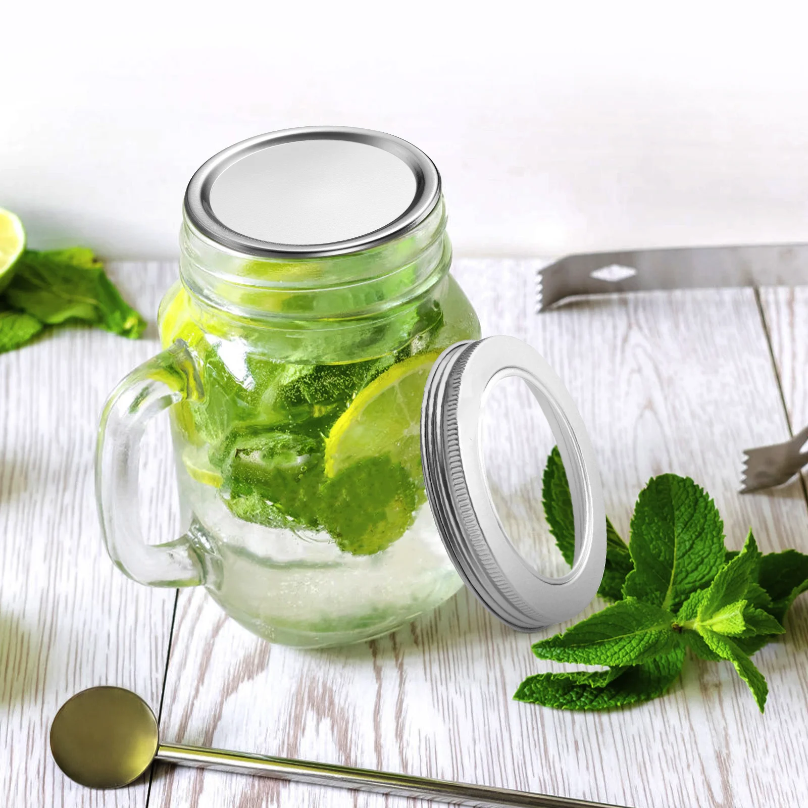 

48Pcs Mason Jar Caps Wide Mouth Canning Lids Airtight Seal Vacuum Seal Jar Drinking Lids for Kitchen Jars Sealing Covers