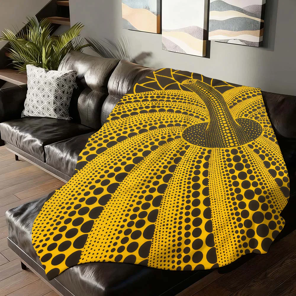 Polka dot artist Yayoi Kusama Blanket For Sofa Office Bed Plane Travel Sleep Read Relax Camping Soft And Warm