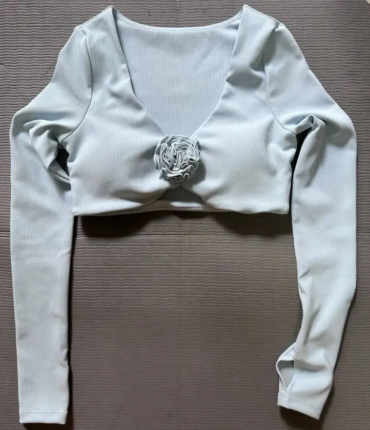 

Long Sleeve Stereo Shirt Yoga Sports Woman Gym Top Pilates Clothes Women Sportswear Shirts