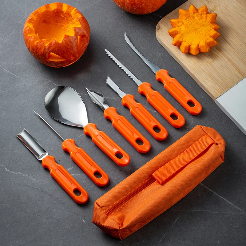 Halloween Pompoen Vleesmes Set Pompoen Lantaarn Diy Carving Tools Aardewerk Gereedschap Pompoen Snijden Handgereedschap