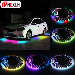 Full Colors LED Car Underglow Light Strip Backlight RGB APP Remote Voice Control Auto Decorative Ambient Underbody Neon Lamp
