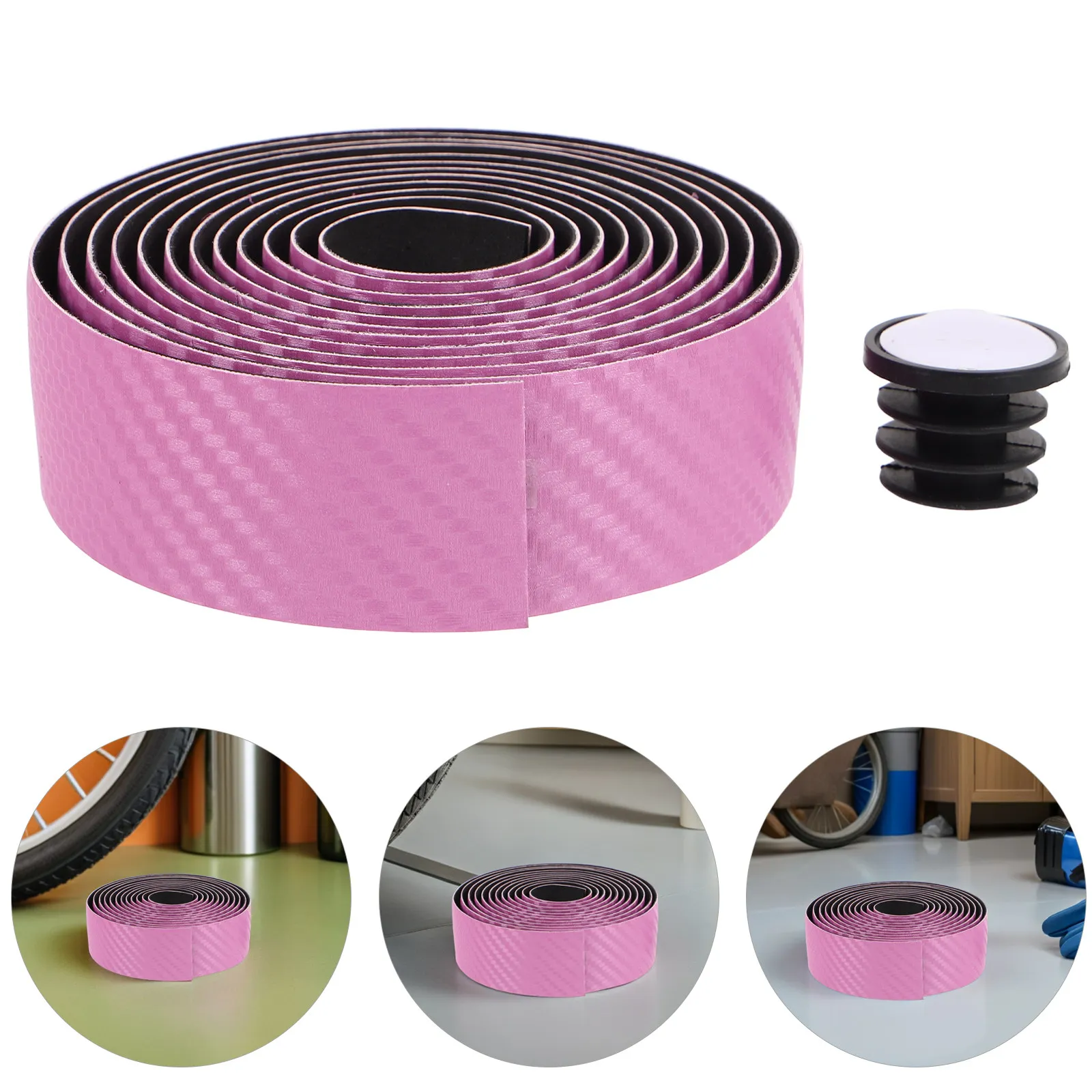 

2Sets Road Bike Handlebar Tape 215Cm PU Material Anti-Slip Sweatproof Shock Absorbing Comfort Grip Tape for Cycling Handlebar