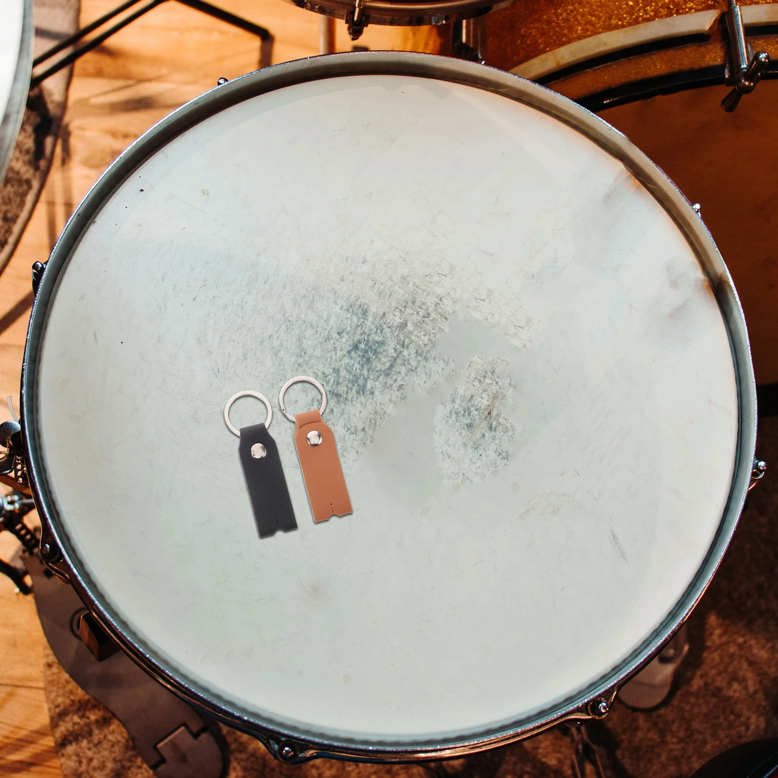 

2Pcs Drum Tuning Key Cover Brown Black PU Sleeve Tightly Fit Universal Accessory Steel Drum Accessories Drummer Accessories