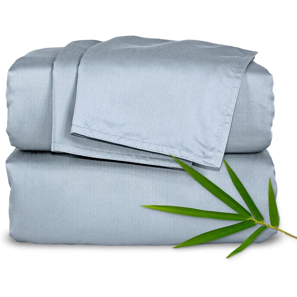 

Genuine 100% Organic Viscose Derived from Bamboo Bed Sheet Set, Luxuriously Soft & Cooling, Double S
