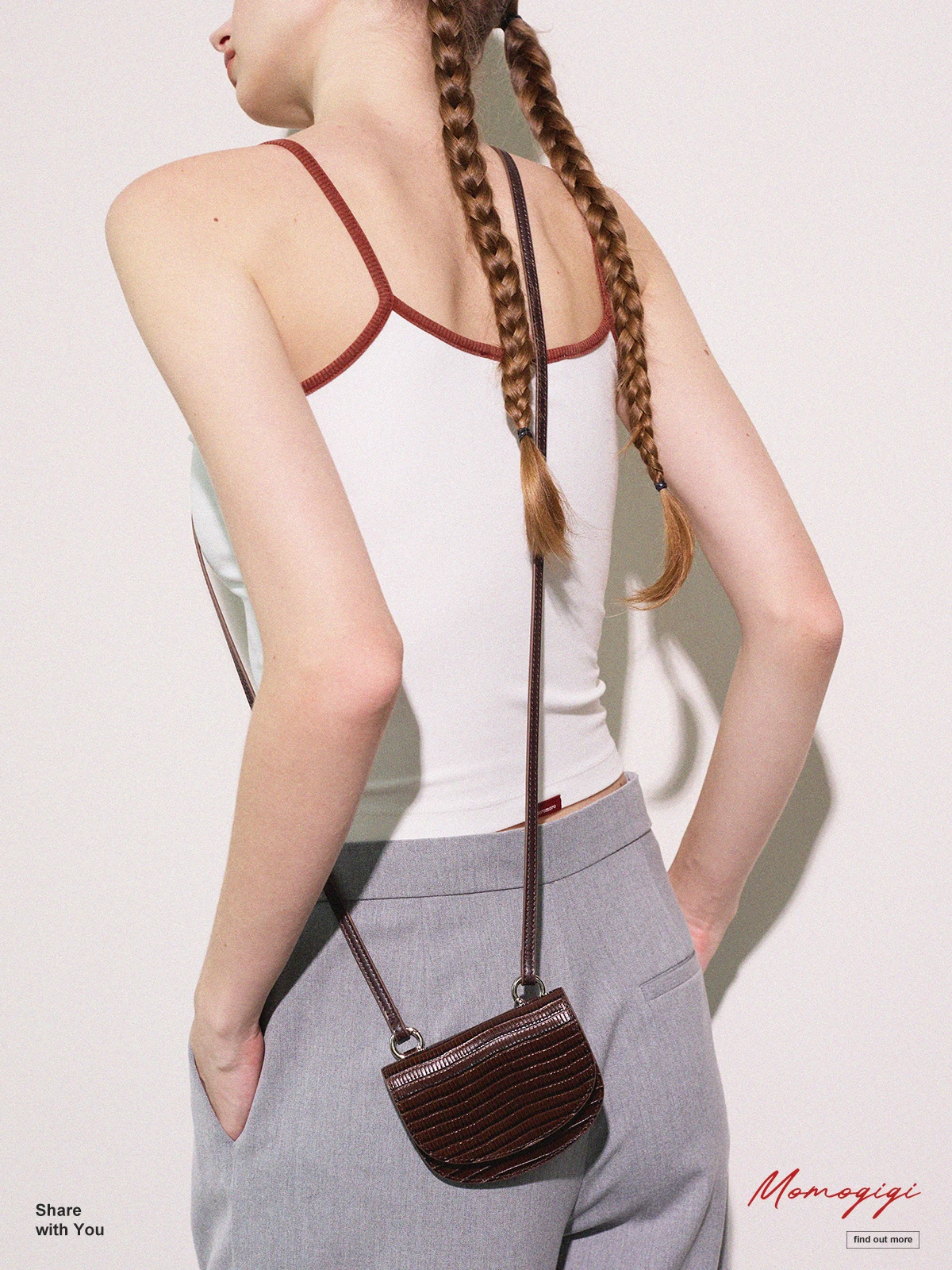 Momogigi Vintage Lizard Pattern Series Original Top Layer Cowhide  Saddle Bag Card Holder Coin Purse Fashionable Casual