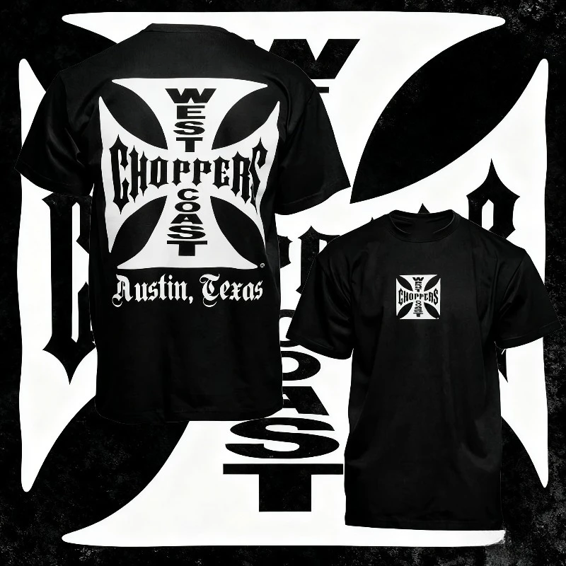 

2025 Summer Fashion Men West Coast Choppers Print Casual Short Sleeve100% Pure Cotton Printed T-shirt Vintage Clothing